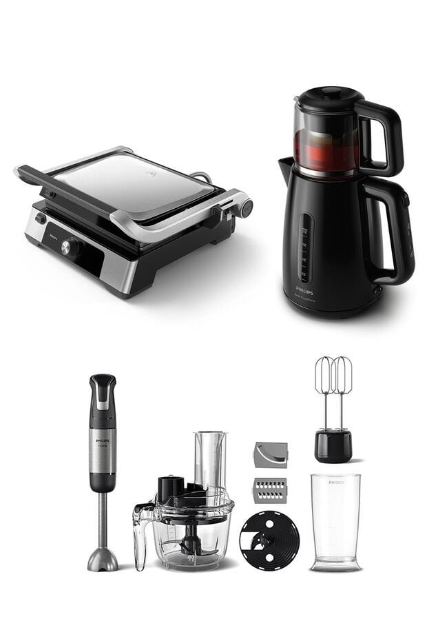 Philips Tost Mak.HD6301/90+Blender Set HR2695/01+Çay Mak.HD7301/00