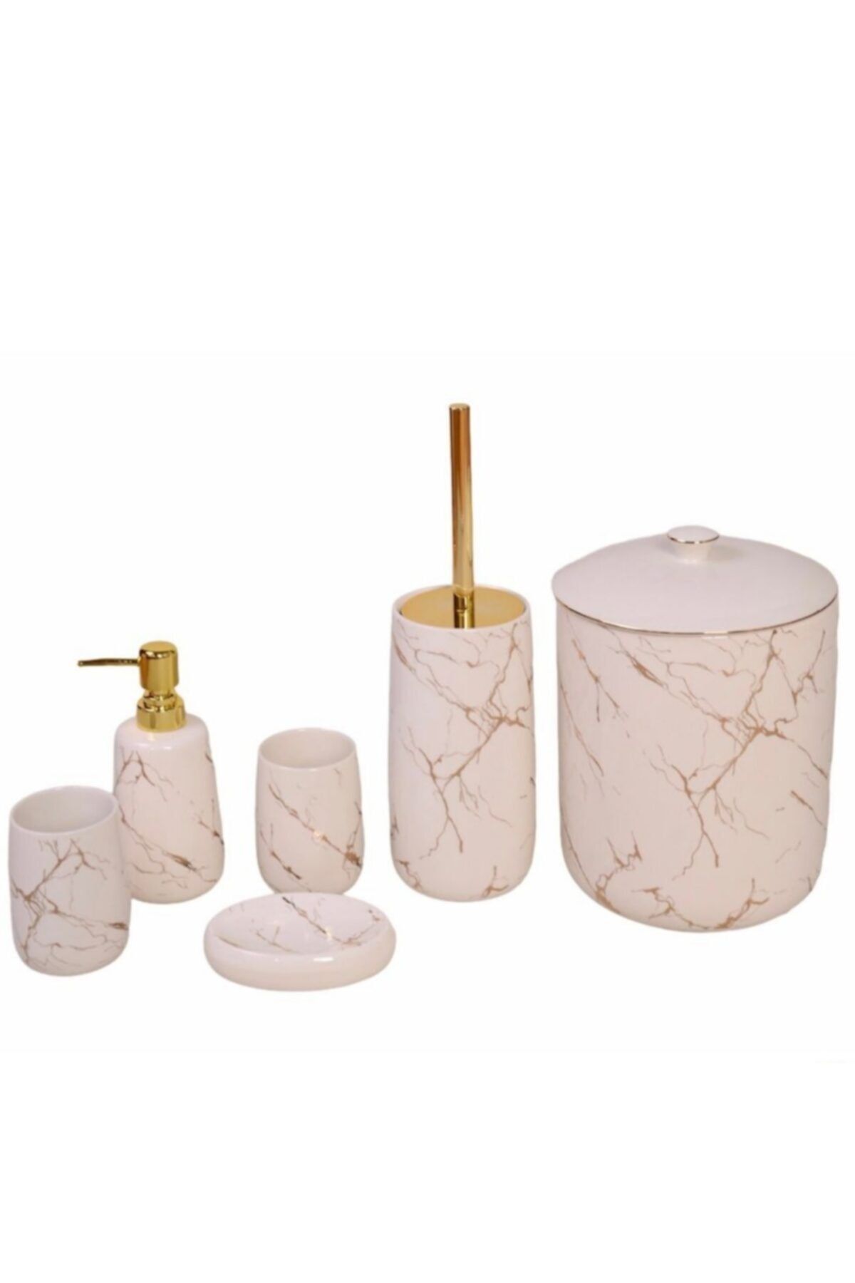 Fame Kitchen Banyo Seti Krem Gold 6 Lı Un5006