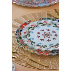 Glore Lusaka 6 Kişilik Altın Yaldızlı Cam Servis Tabağı Takımı 83622