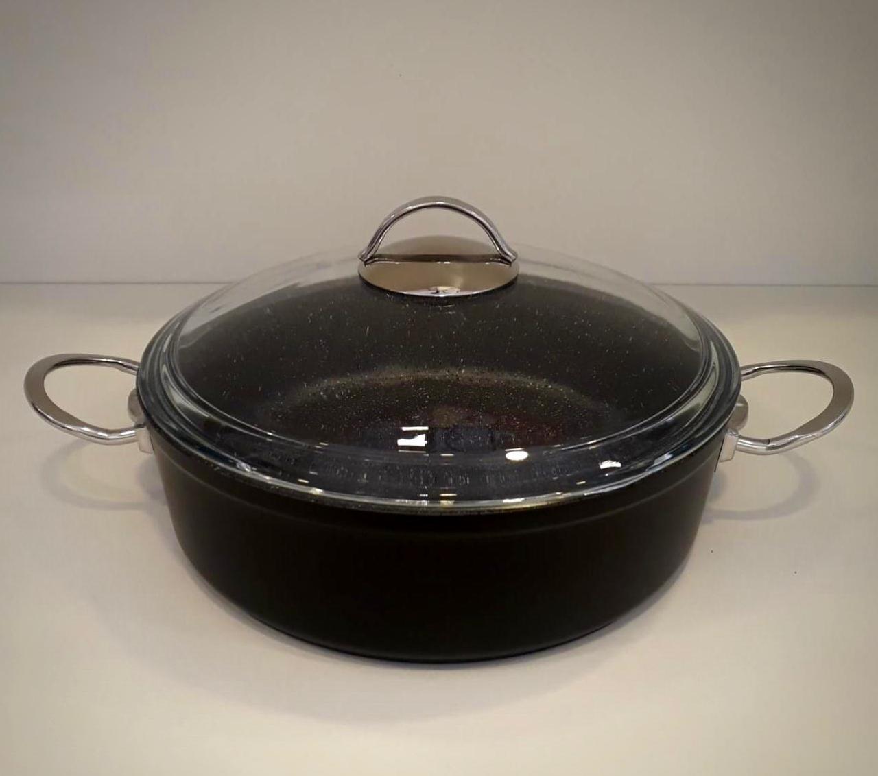 Oms 24 Cm Granit Kısa Tencere Metal Kulp 3310