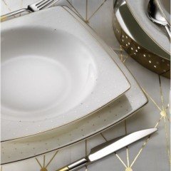 Kütahya Porselen Bone Mare 10750 Yemek Takımı Altın