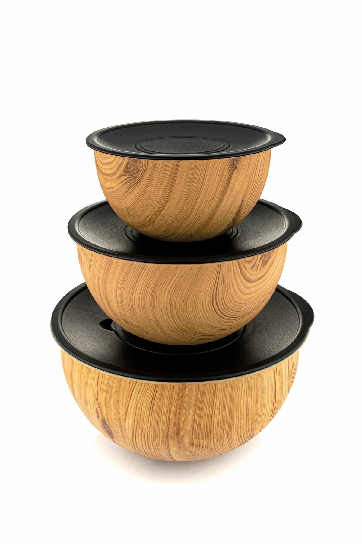 Bambum Metal Karıştırma Kabı 3 Lü Rose Wood B4595