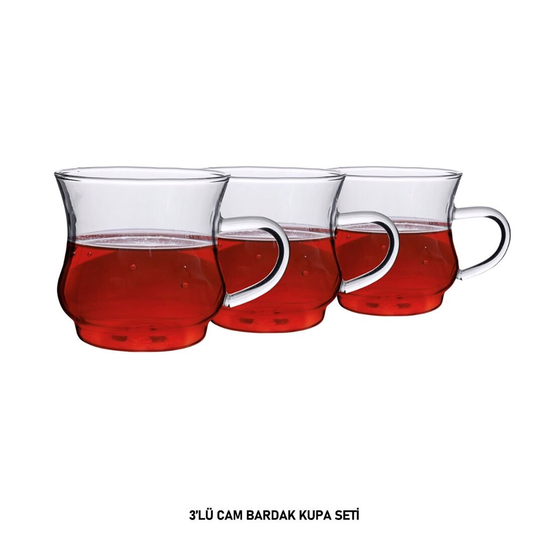 Mien Cam Kupa 3'lü Borosilikat MİEN-1S02
