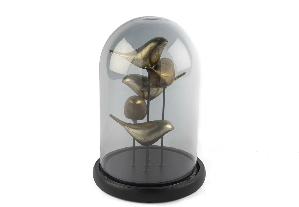 Mikasa Moor Gold Gümüş Kabuk Füme Cam Fanus 371579