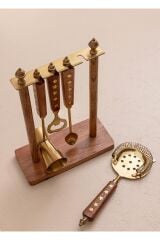 The Mia Kokteyl Hazırlama Takımı Woody Standlı CKB0280
