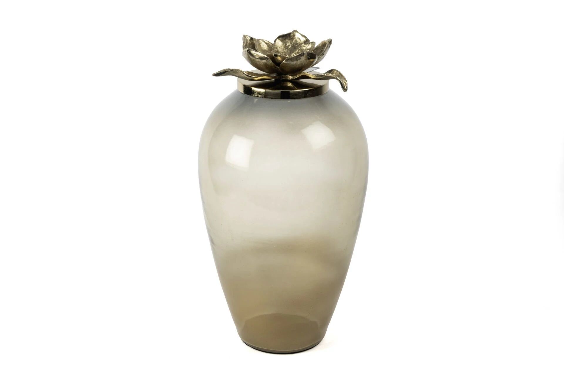 Mikasa Moor Küp Saydam Cam Kahve Lotus Gold Kapaklı 48X26 Cm