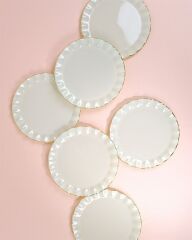 Glore Solid Krem Wavy Pasta Tabağı 21 Cm 6 LI 68850