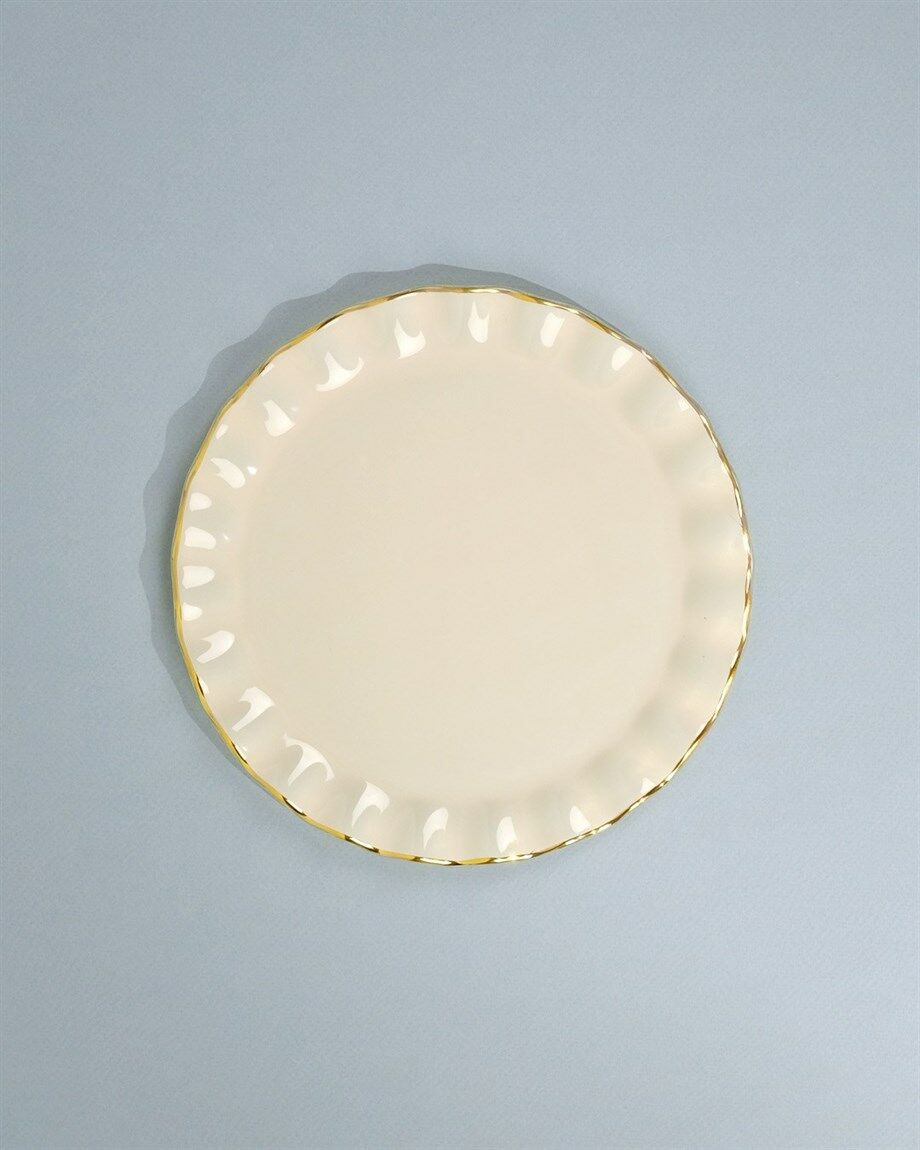 Glore Solid Krem Wavy Pasta Tabağı 21 Cm 6 LI 68850