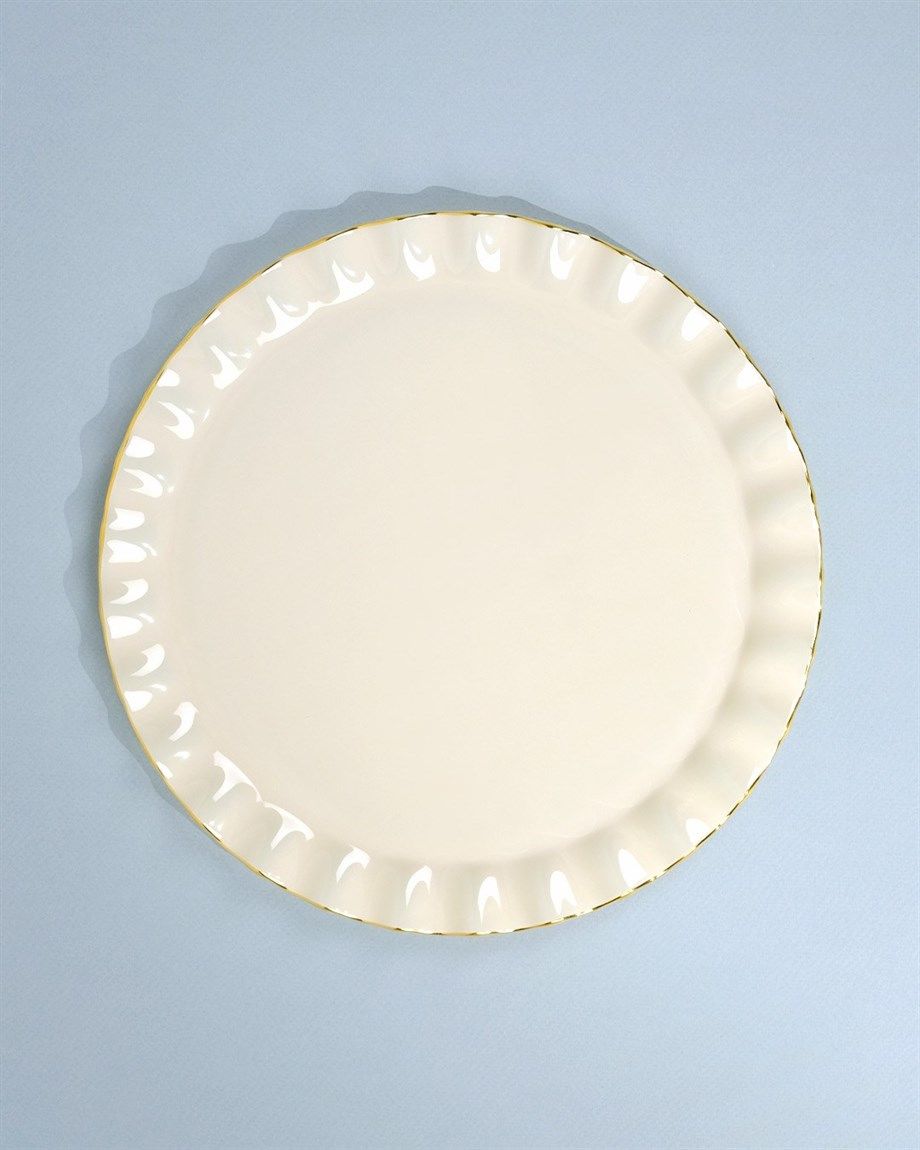 Glore Solid Krem Wavy Servis Tabağı 26 Cm 6 LI 68851
