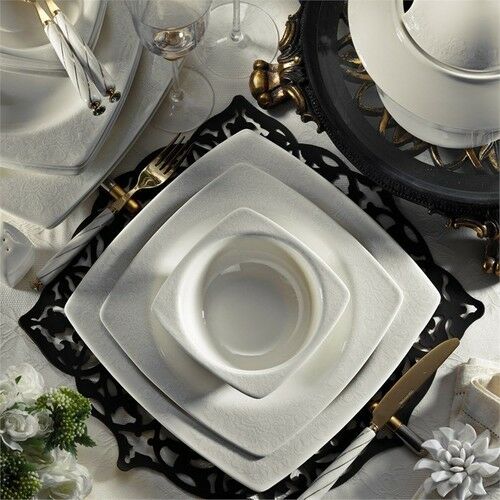Kütahya Porselen 62 Parça Bone Mare Platin Yemek Takımı 9559