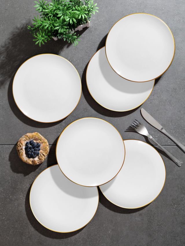 Gönül Pasta Tabağı 6'lı Beyaz Gold G2805