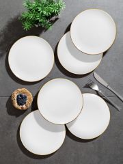 Gönül Pasta Tabağı 6'lı Beyaz Gold G2805