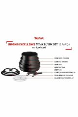 Tefal Ingenio Exception Titanyum 12 Parça Büyük Set 6X