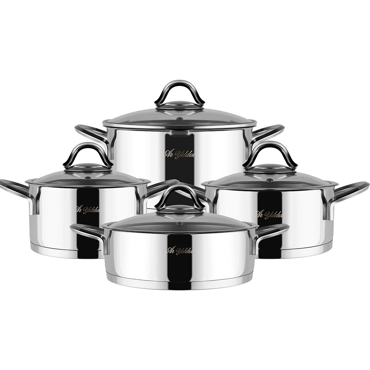 Aryıldız 8 parça Madison Süzgeç Kapak Tencere Seti