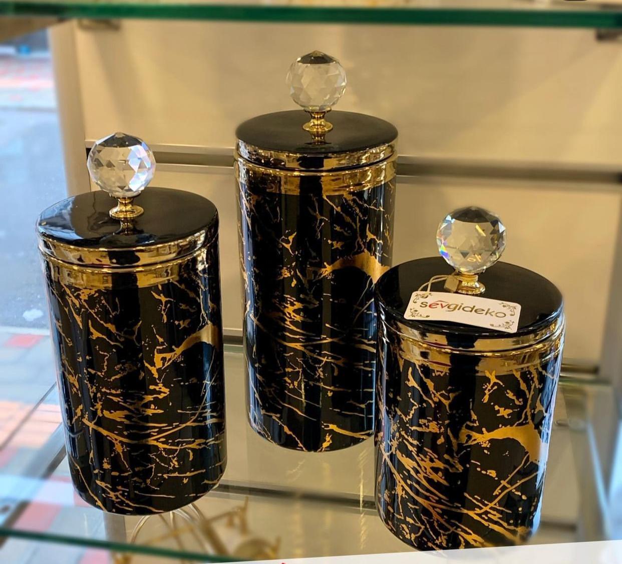 Decovien Jar 3 Lü Siyah AYM533B