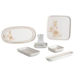 İpek 29 Parça Almina Kahvaltı Takımı Kahve Çiçek AD1031