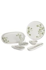İpek 29 Parça Freesia Kahvaltı Takımı Yeşil Çiçek AD1378