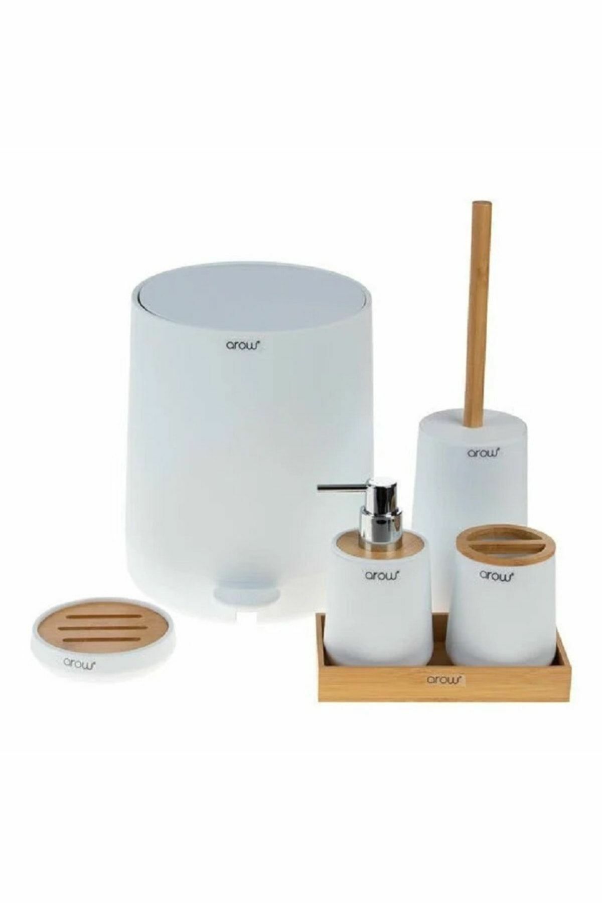 Arow Banyo Seti Tulip 6 Parça Akrilik Beyaz Tr-3726
