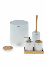 Arow Banyo Seti Tulip 6 Parça Akrilik Beyaz Tr-3726