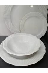 Porland 24 Parça Frilly Yemek Takımı Beyaz 04POR033758