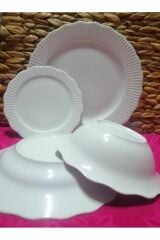 Porland 24 Parça Frilly Yemek Takımı Beyaz 04POR033758