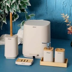 Arow Banyo Seti Mint 6 Parça Akrilik Krem Tr-3732