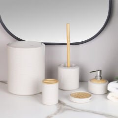 Arow Banyo Seti Zoey 5 Parça Akrilik Krem Tr-4401