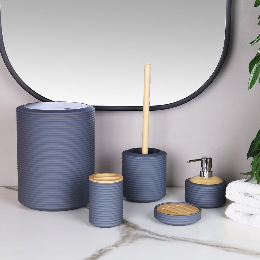 Arow Banyo Seti Zoey 5 Parça Akrilik Gri Tr-4402