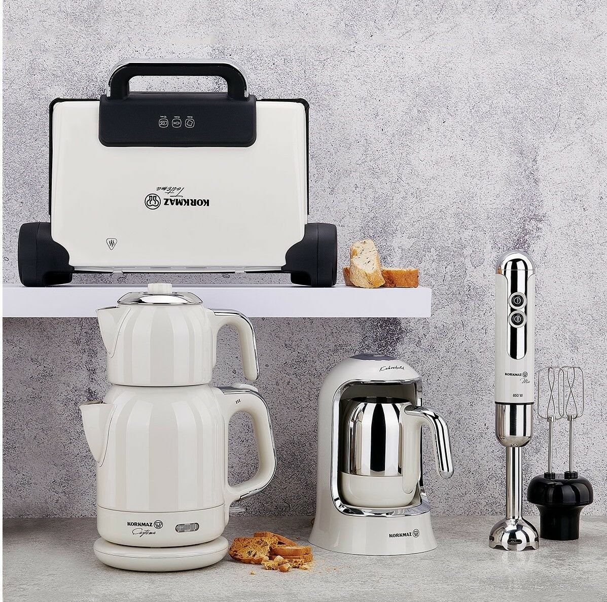 Korkmaz A1824 14 Parça Elektro Set Vanilya
