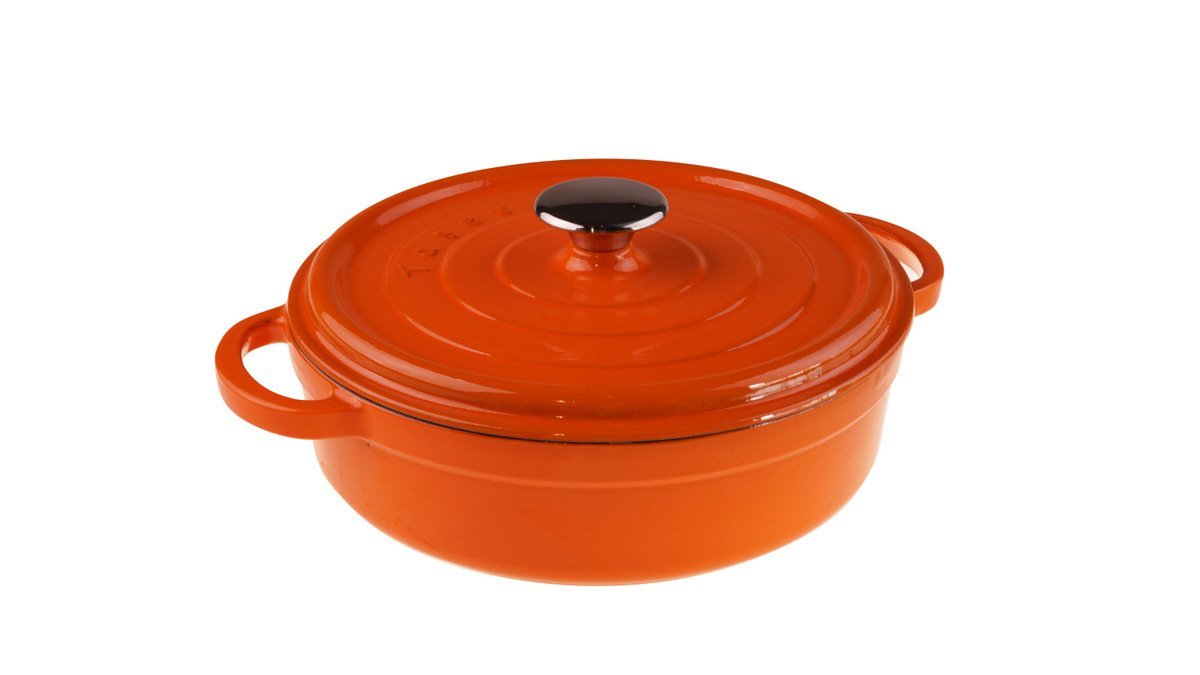 Taşev Caste 28 Cm Kısa Tencere Turuncu T1870