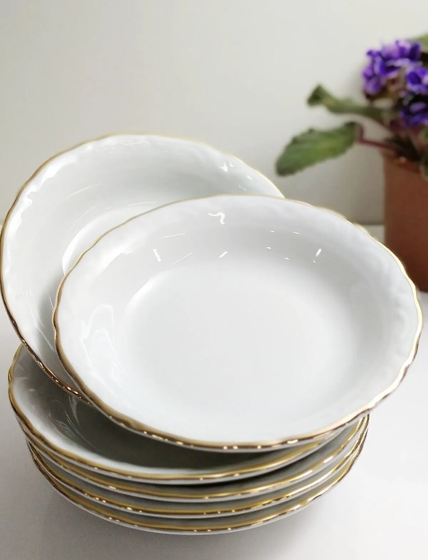 Porland Altın Yaldız 6'lı 13 Cm Çukur Tabak 194514