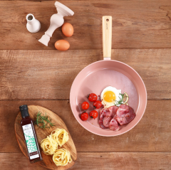 Neoflam Blossom 5 Parça Cam Kapaklı Seramik Kaplama Döküm Tencere Seti