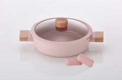 Neoflam Blossom 5 Parça Cam Kapaklı Seramik Kaplama Döküm Tencere Seti