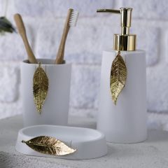 By Selim Banyo Seti Leaf Beyaz Altın