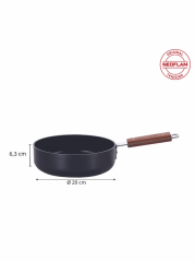 Neoflam Bien 20 Cm Siyah Alüminyum Döküm Wok Tava D-NEOBN120W