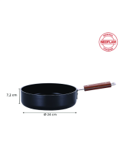 Neoflam Bien 24 Cm Siyah Alüminyum Döküm Wok Tava D-NEOBN124W