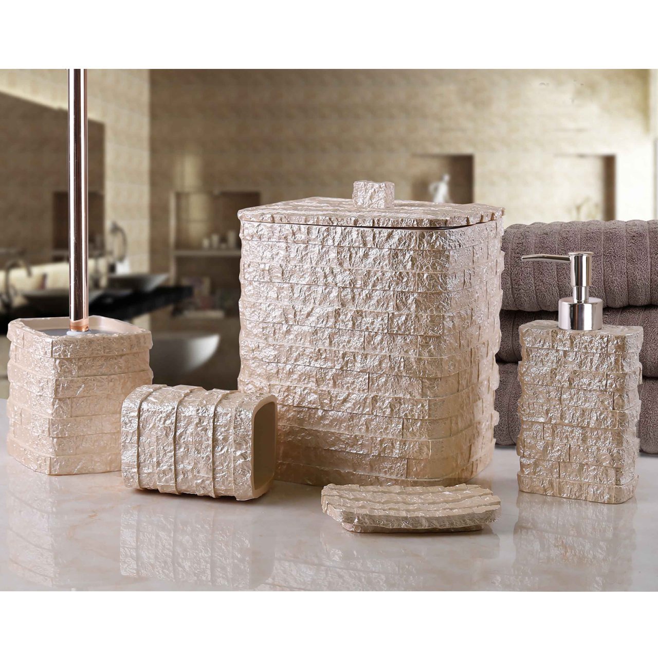 By Selim Stone Banyo Seti İnci