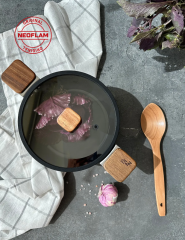 Neoflam Bien 20 Cm Siyah Alüminyum Döküm Tencere D-NEOBN220