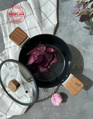 Neoflam Bien 20 Cm Siyah Alüminyum Döküm Tencere D-NEOBN220