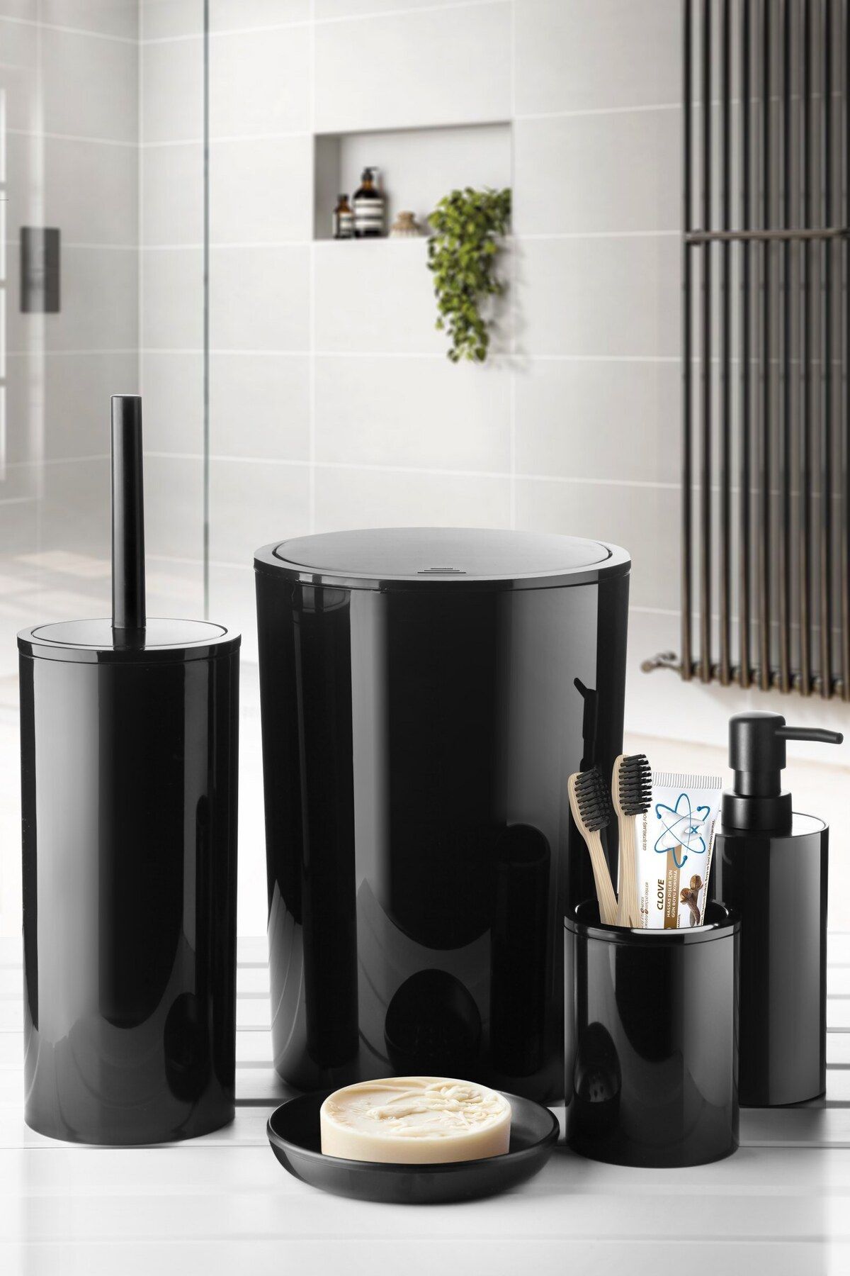 Primanova Flores 5 Li Banyo Seti Siyah M-SAS17-06