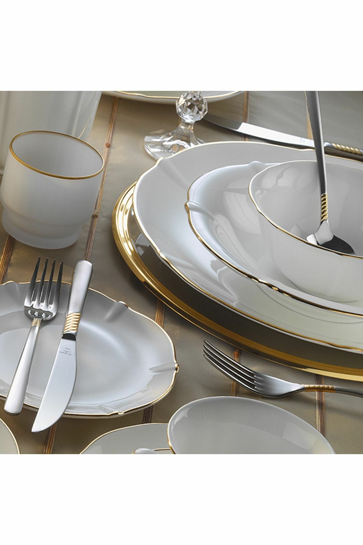Eviliza 60 Parça Magnolia Gold Yemek Takımı