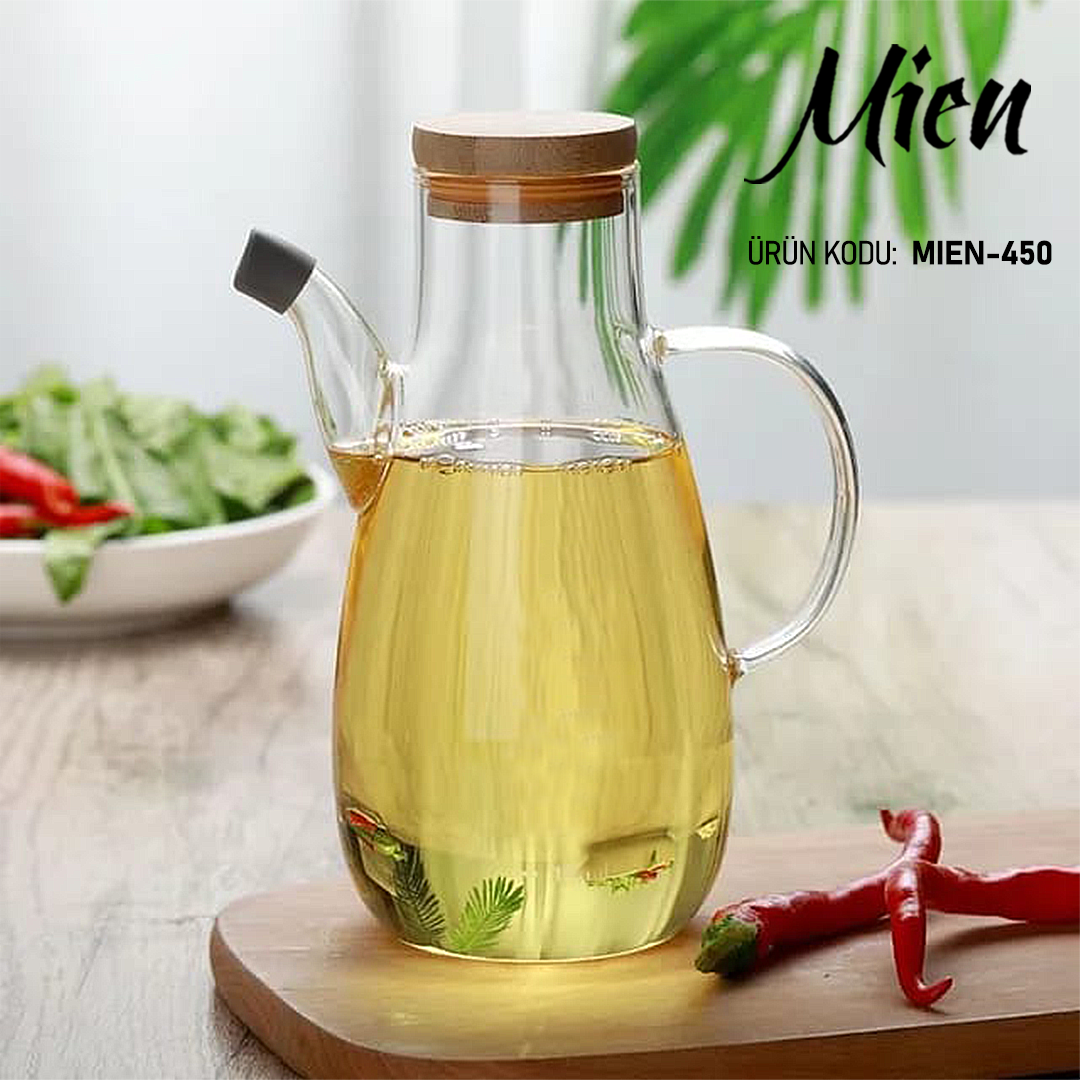 Mien Bambu Kapaklı 1000 Ml Yağdanlık MIEN-450