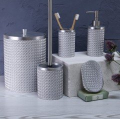 By Selim Banyo Seti Wicker Gümüş