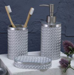 By Selim Banyo Seti Wicker Gümüş