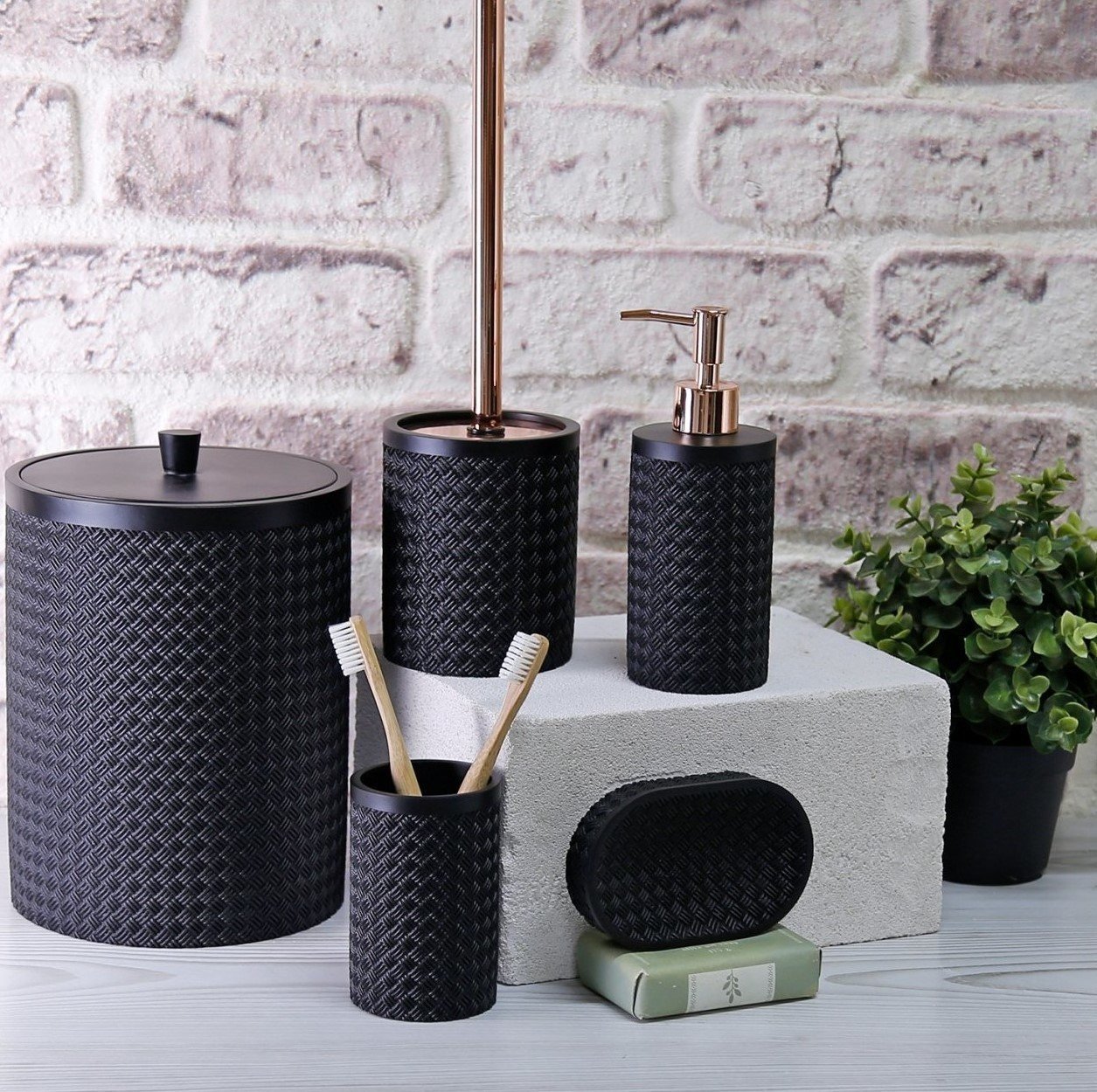 By Selim Banyo Seti Wicker Siyah