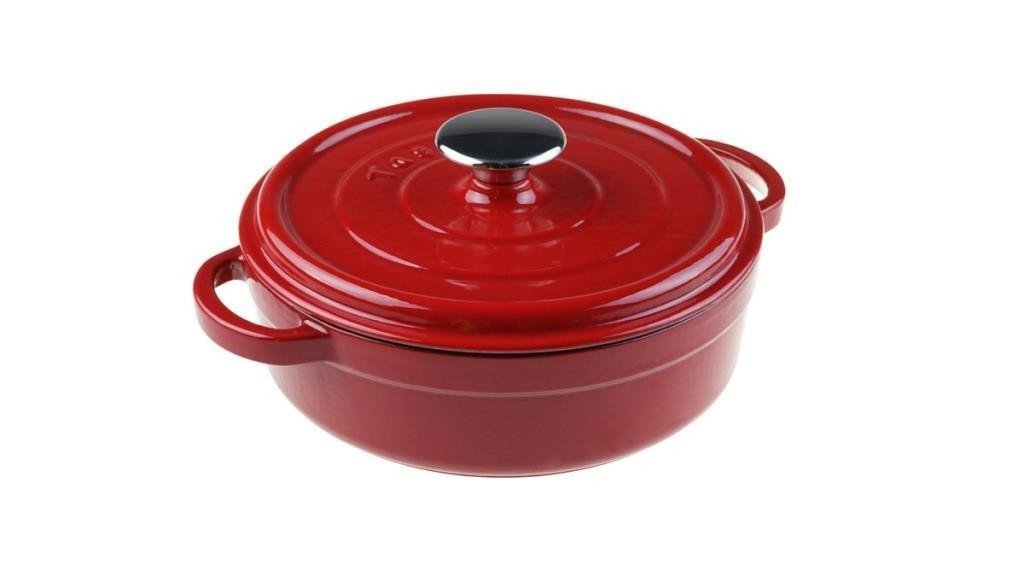 Taşev Caste Kırmızı 24 Cm Kısa Tencere T1811