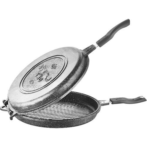 Oms 32 Cm Granit Balık Tava Yuvarlak Gri 3219