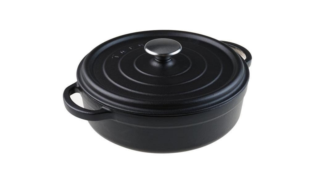 Taşev Caste Mat Siyah 28 Cm Kısa Tencere T1814