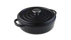 Taşev Caste Mat Siyah 28 Cm Kısa Tencere T1814