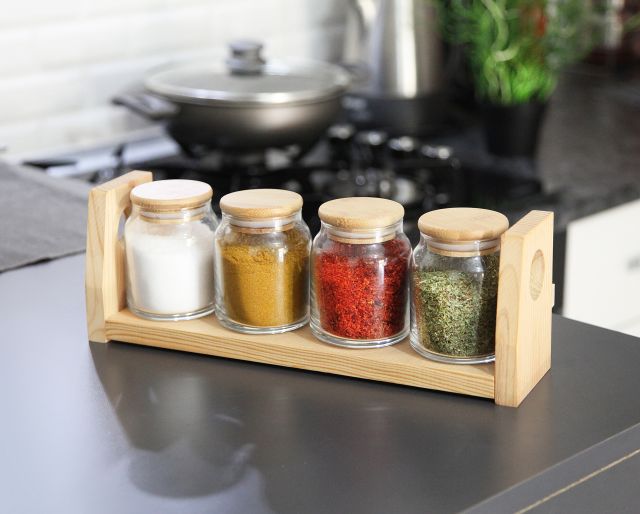 Gönül Baharat Takımı 4 Lü Bambu Kapaklı G2798